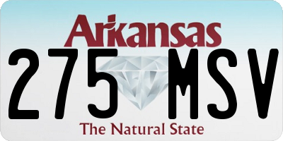 AR license plate 275MSV