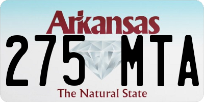 AR license plate 275MTA