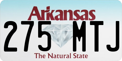 AR license plate 275MTJ