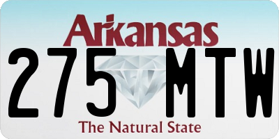 AR license plate 275MTW