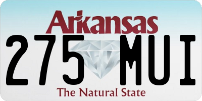 AR license plate 275MUI