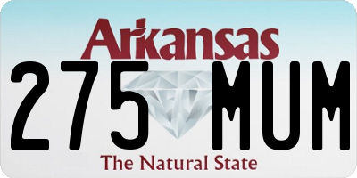 AR license plate 275MUM