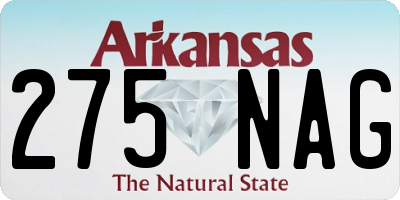 AR license plate 275NAG