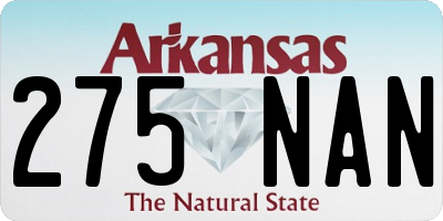 AR license plate 275NAN