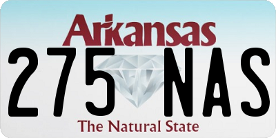 AR license plate 275NAS