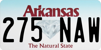 AR license plate 275NAW