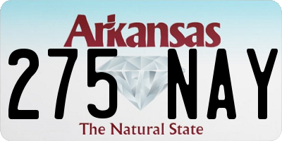 AR license plate 275NAY
