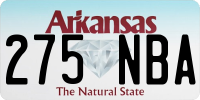 AR license plate 275NBA