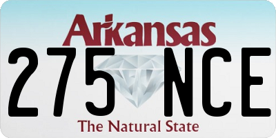 AR license plate 275NCE