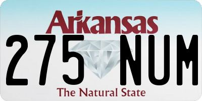 AR license plate 275NUM