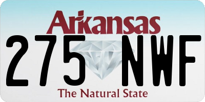AR license plate 275NWF
