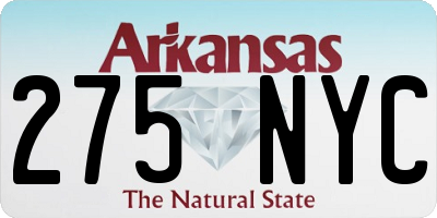 AR license plate 275NYC