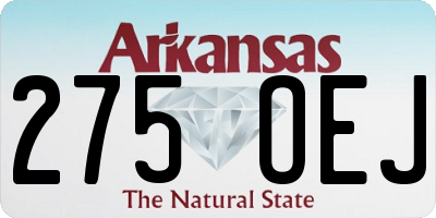 AR license plate 275OEJ