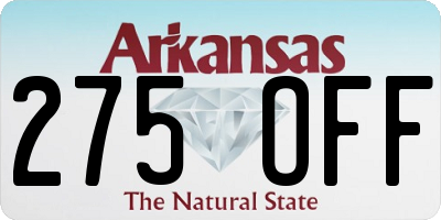 AR license plate 275OFF