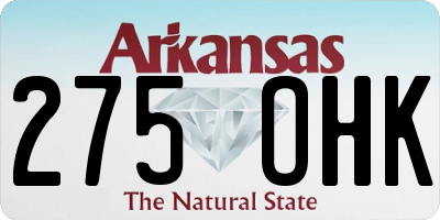 AR license plate 275OHK