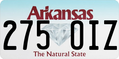 AR license plate 275OIZ