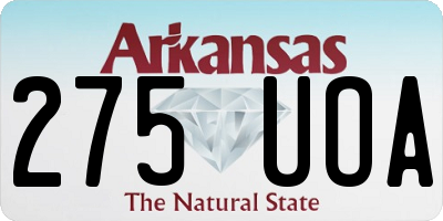 AR license plate 275UOA