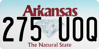AR license plate 275UOQ