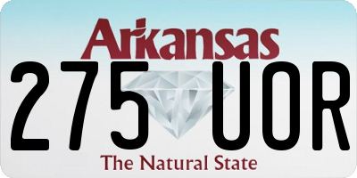 AR license plate 275UOR