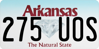 AR license plate 275UOS