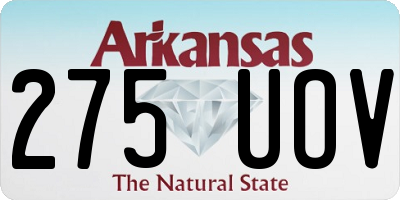 AR license plate 275UOV