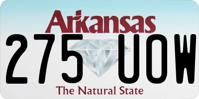 AR license plate 275UOW