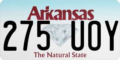 AR license plate 275UOY