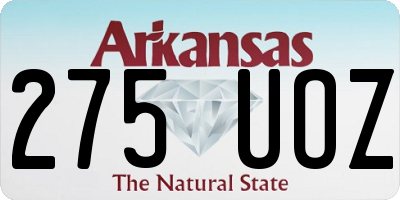 AR license plate 275UOZ