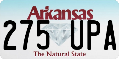 AR license plate 275UPA