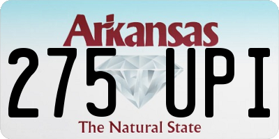 AR license plate 275UPI