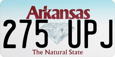 AR license plate 275UPJ