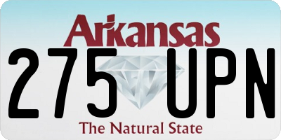 AR license plate 275UPN