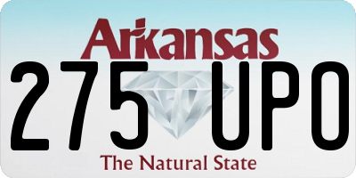AR license plate 275UPO