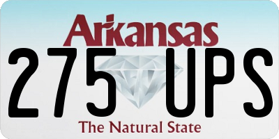 AR license plate 275UPS