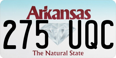 AR license plate 275UQC