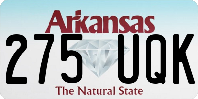 AR license plate 275UQK