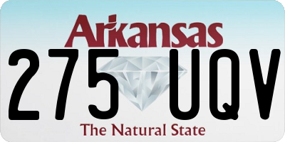 AR license plate 275UQV