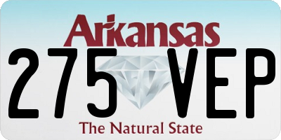 AR license plate 275VEP