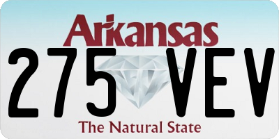 AR license plate 275VEV