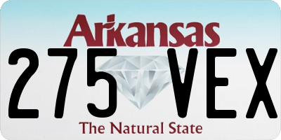 AR license plate 275VEX