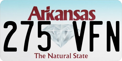 AR license plate 275VFN