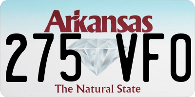 AR license plate 275VFO