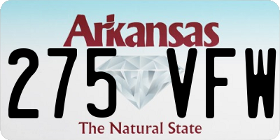 AR license plate 275VFW