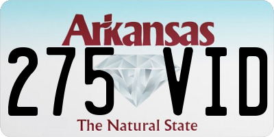 AR license plate 275VID