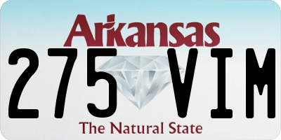 AR license plate 275VIM