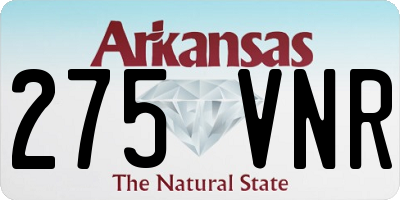 AR license plate 275VNR