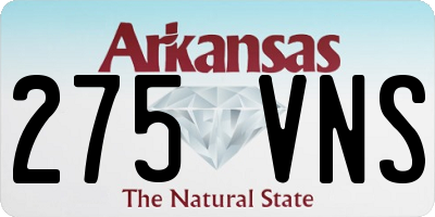 AR license plate 275VNS