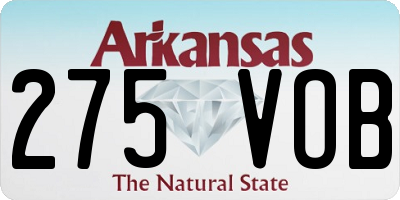 AR license plate 275VOB