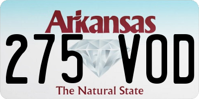 AR license plate 275VOD