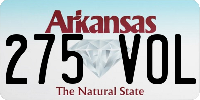 AR license plate 275VOL